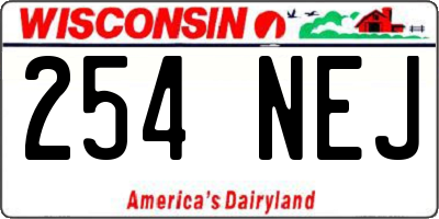 WI license plate 254NEJ