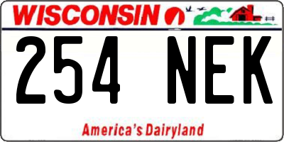WI license plate 254NEK