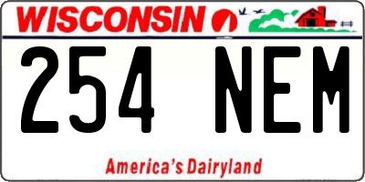 WI license plate 254NEM