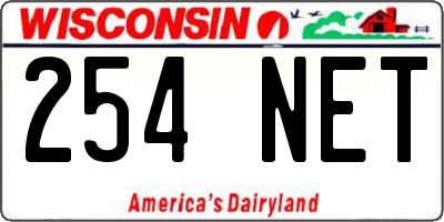 WI license plate 254NET
