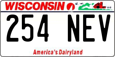 WI license plate 254NEV