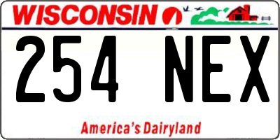 WI license plate 254NEX