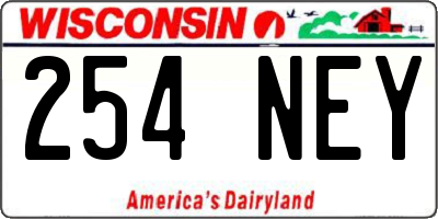 WI license plate 254NEY