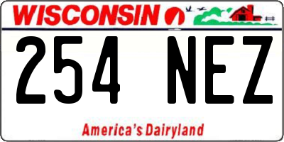 WI license plate 254NEZ