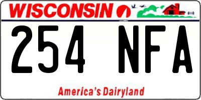 WI license plate 254NFA