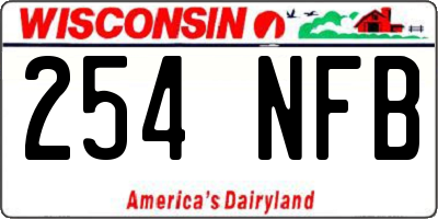 WI license plate 254NFB