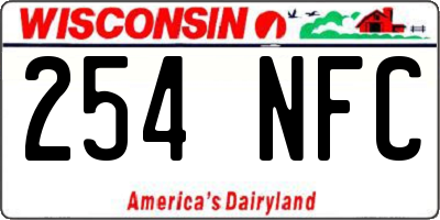 WI license plate 254NFC