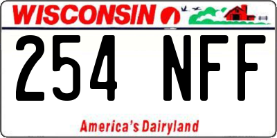 WI license plate 254NFF