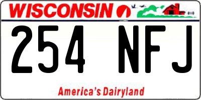 WI license plate 254NFJ