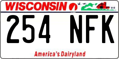 WI license plate 254NFK