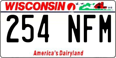 WI license plate 254NFM