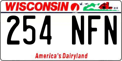 WI license plate 254NFN