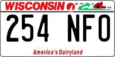 WI license plate 254NFO