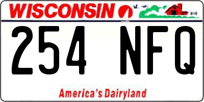 WI license plate 254NFQ