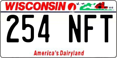 WI license plate 254NFT