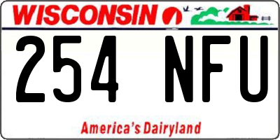 WI license plate 254NFU