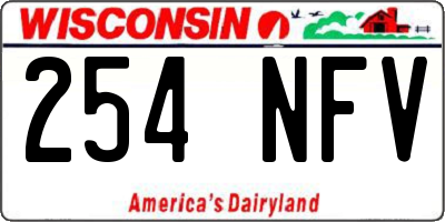WI license plate 254NFV