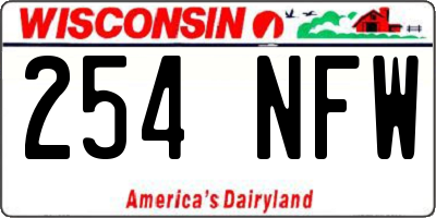 WI license plate 254NFW