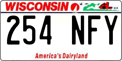 WI license plate 254NFY