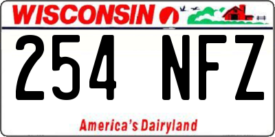 WI license plate 254NFZ