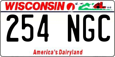 WI license plate 254NGC
