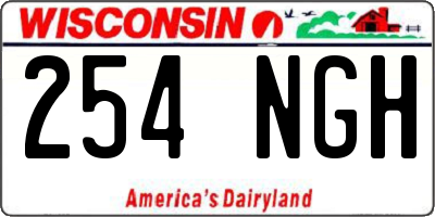 WI license plate 254NGH