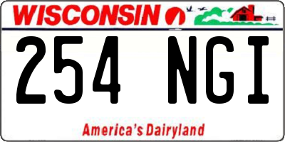 WI license plate 254NGI