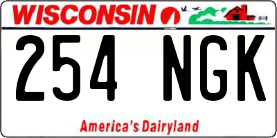 WI license plate 254NGK