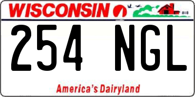 WI license plate 254NGL