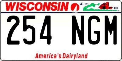 WI license plate 254NGM