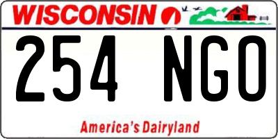 WI license plate 254NGO