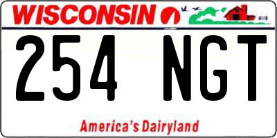 WI license plate 254NGT