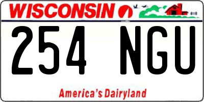 WI license plate 254NGU