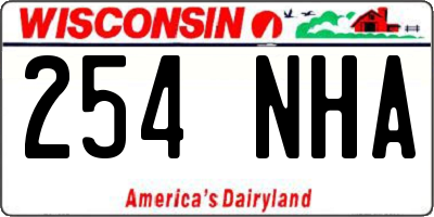 WI license plate 254NHA