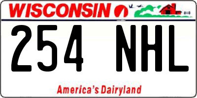 WI license plate 254NHL