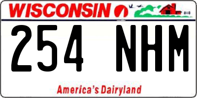 WI license plate 254NHM