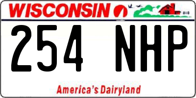 WI license plate 254NHP