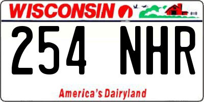 WI license plate 254NHR