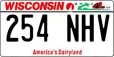 WI license plate 254NHV