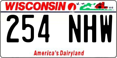 WI license plate 254NHW