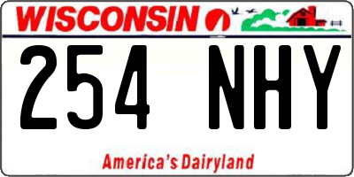 WI license plate 254NHY