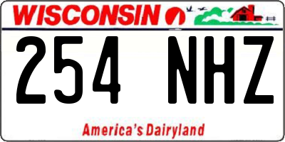 WI license plate 254NHZ