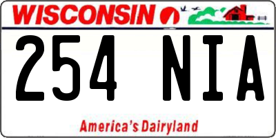 WI license plate 254NIA
