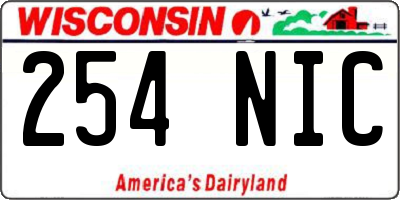 WI license plate 254NIC