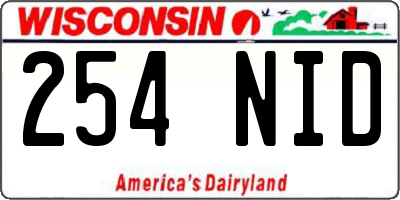 WI license plate 254NID