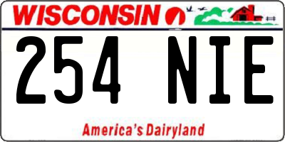 WI license plate 254NIE