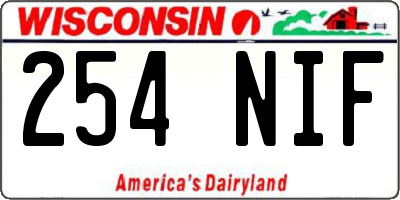 WI license plate 254NIF