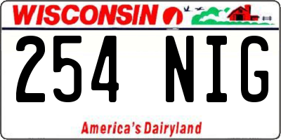 WI license plate 254NIG