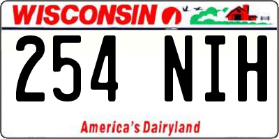 WI license plate 254NIH