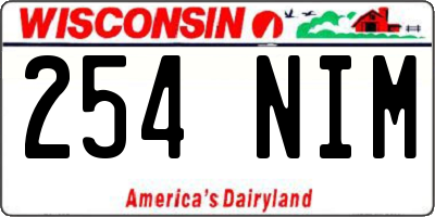 WI license plate 254NIM